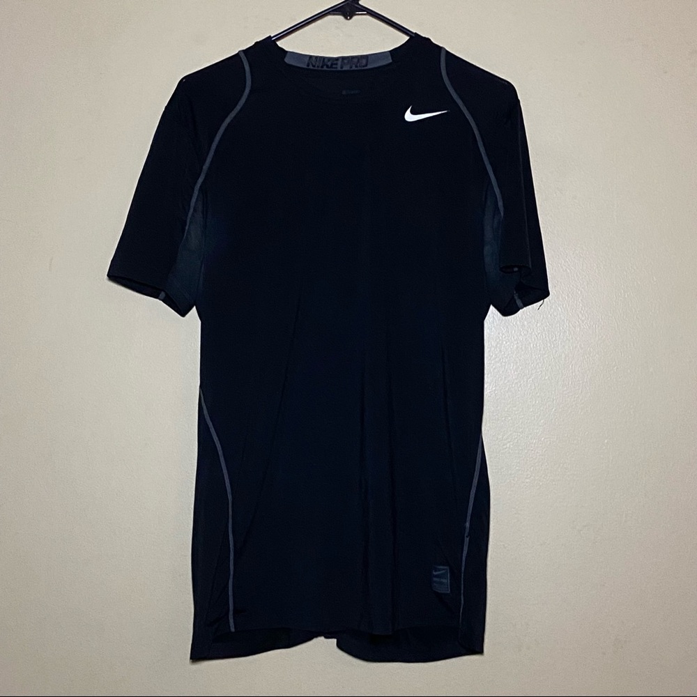 Nike Pro Dri-fit Mens Black Short Sleeved Shirt Size Medium